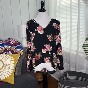 Forever 21 floral high low blouse D-4